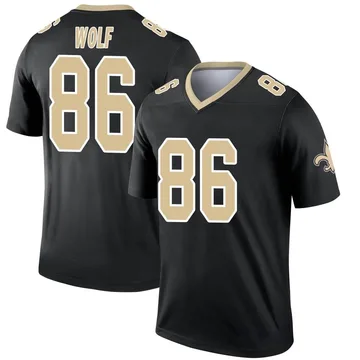 Men's Nike New Orleans Saints Ethan Wolf Black Jersey - Legend