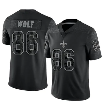 Men's Nike New Orleans Saints Ethan Wolf Black Reflective Jersey - Limited