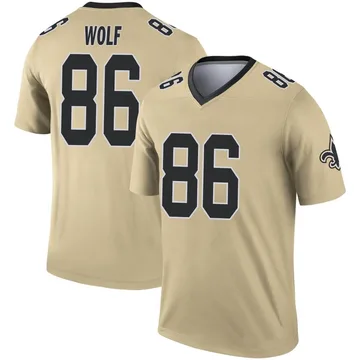 Men's Nike New Orleans Saints Ethan Wolf Gold Inverted Jersey - Legend