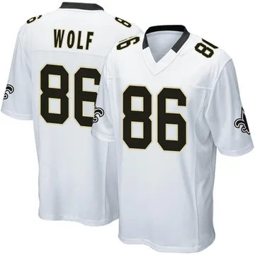 Men's Nike New Orleans Saints Ethan Wolf White Jersey - Game