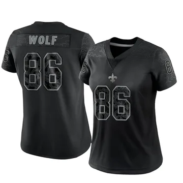 Women's Nike New Orleans Saints Ethan Wolf Black Reflective Jersey - Limited