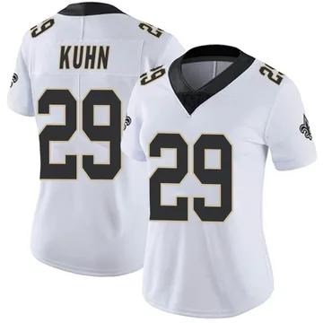 Women's Nike New Orleans Saints John Kuhn White Vapor Untouchable Jersey - Limited