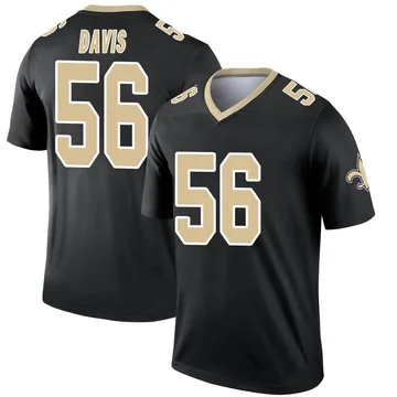 Youth Nike New Orleans Saints Demario Davis Black Jersey - Legend