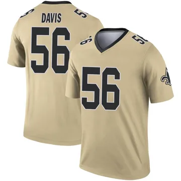 Youth Nike New Orleans Saints Demario Davis Gold Inverted Jersey - Legend