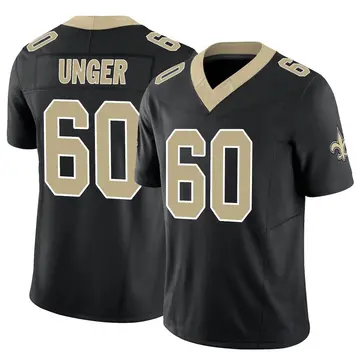 2018 New Orleans Saints Max Unger #60 Game Issued Black Jersey Benson Patch